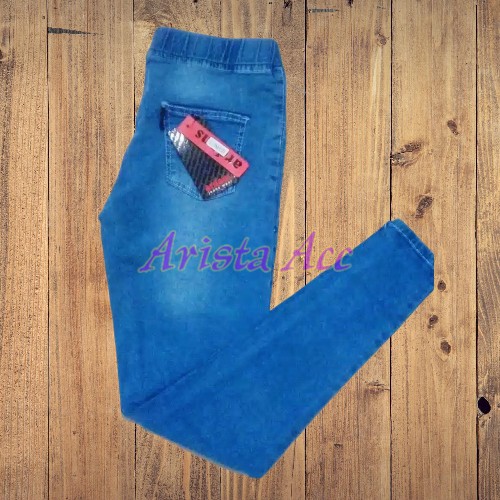TERBARU Celana Wanita Size Jumbo Jeans Skinny softjeans Legging Pinggang Karet Melar Anti Begah