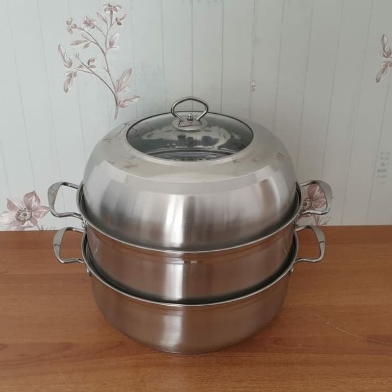 JEHO STEAMER POT 32 CM/STEAMER POT STAINLESS TEBAL