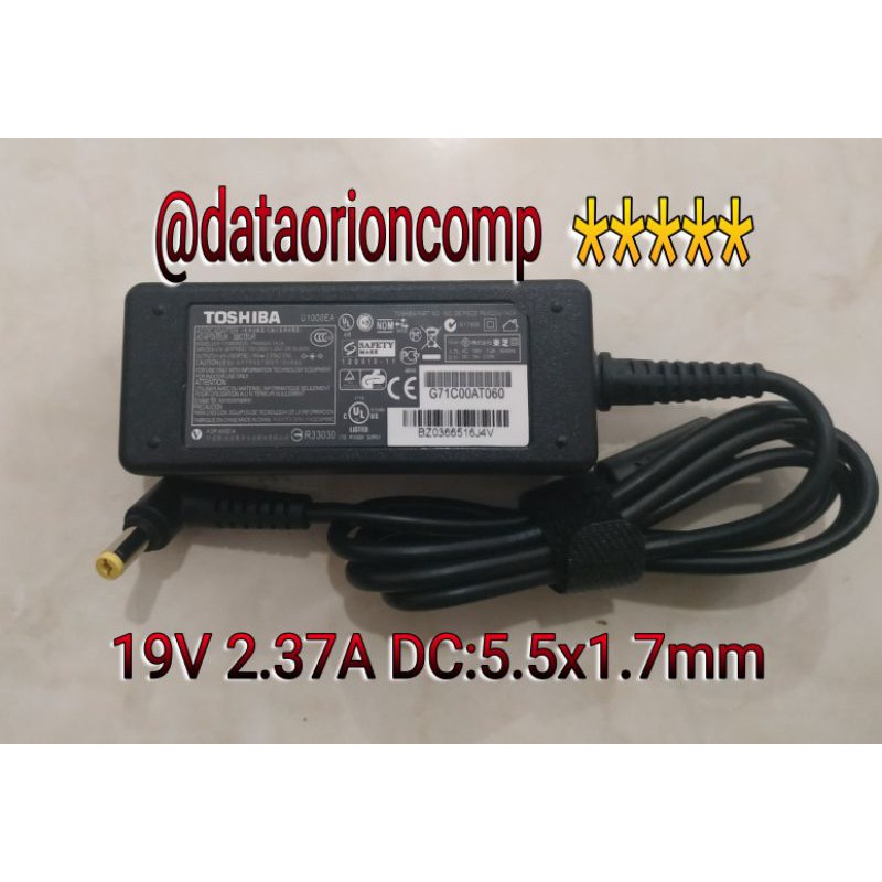 Adaptor Charger Toshiba 19V 2.37A colokan kuning DC 5.5*1.7 mm