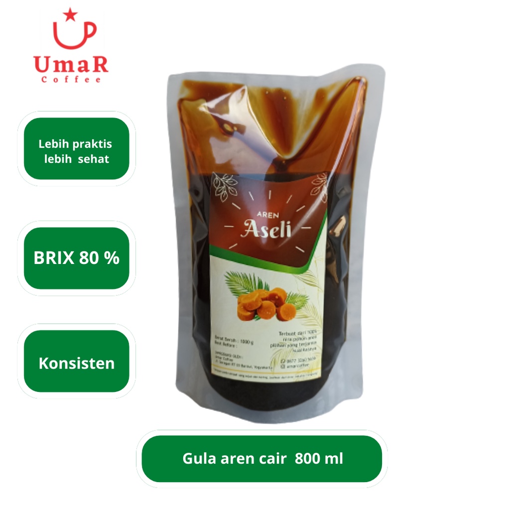 

gula aren cair premium organik cap aseli 800ml- 1 kg