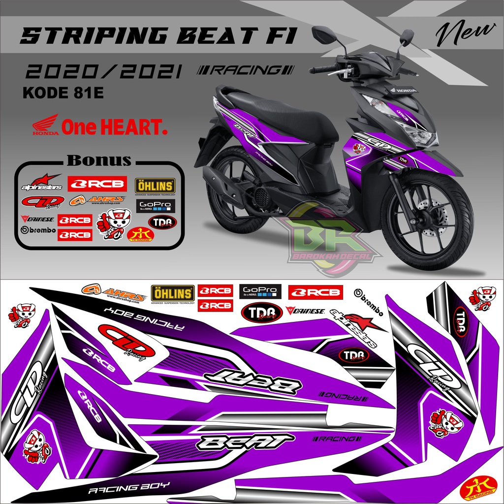 Striping Beat New 2020-2023 Stiker Lis Beat New Variasi kode 81