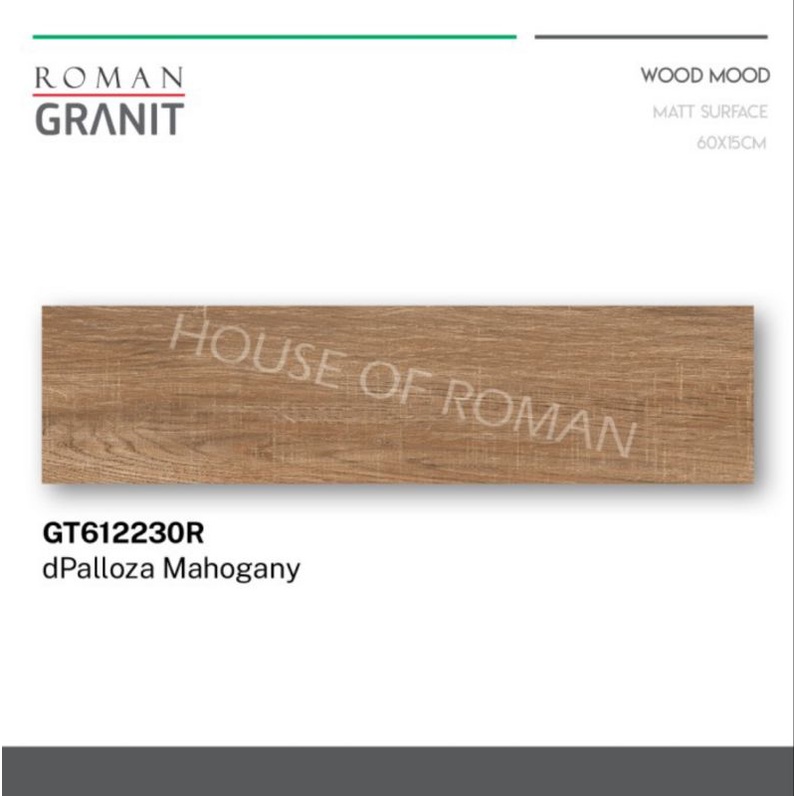 Roman Granit kayu GT612230R dPalloza Mahogany 60x15 / lantai kayu / granit kayu / lantai motif kayu / lantai murah / lantai kayu murah / granit kayu murah / lantai estetik / lantai kekinian