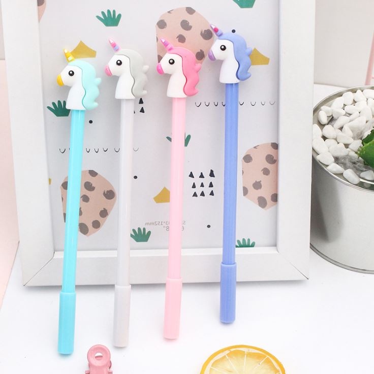 MTSH*  Pulpen Kepala Unicorn Baru Pena Karakter Cantik Kepala Unicorn Pulpen Karakter Unik Lucu Pena Karakter Pulpen Gel Alat Tulis