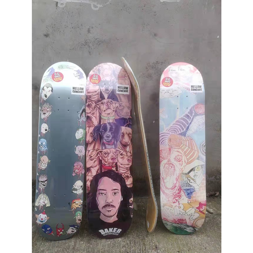 Baker deck skateboard pro 7 plys cananian maples cold press deck 31x8.25 inch Untuk Dewasa