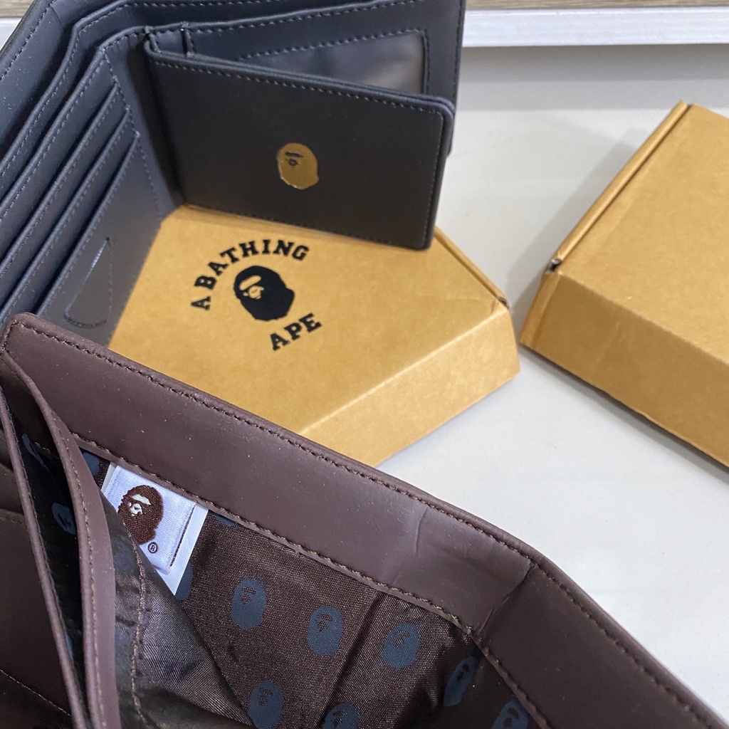 BAPE Wallet with BOX / Dompet Pendek Kulit Pria Wanita