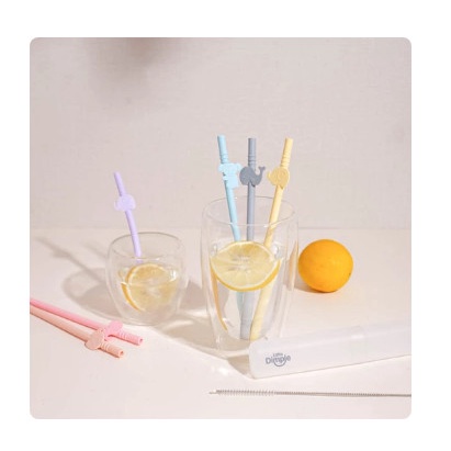 LITTLE DIMPLE 3 PCS SILICONE STRAW