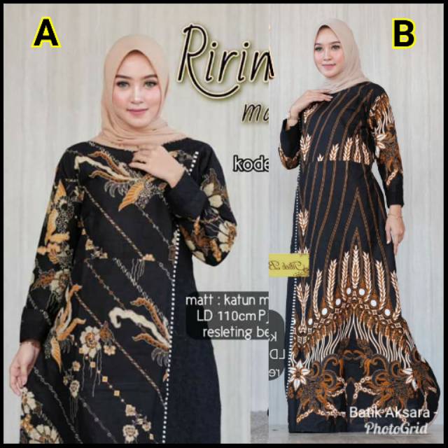 [ TERLARIS ] GAMISBATIK RIRIN MAXI FASHIONMUSLIM ORINAURA DRESSBATIK BATIKSOLO BATIKMODERN TERMURAH