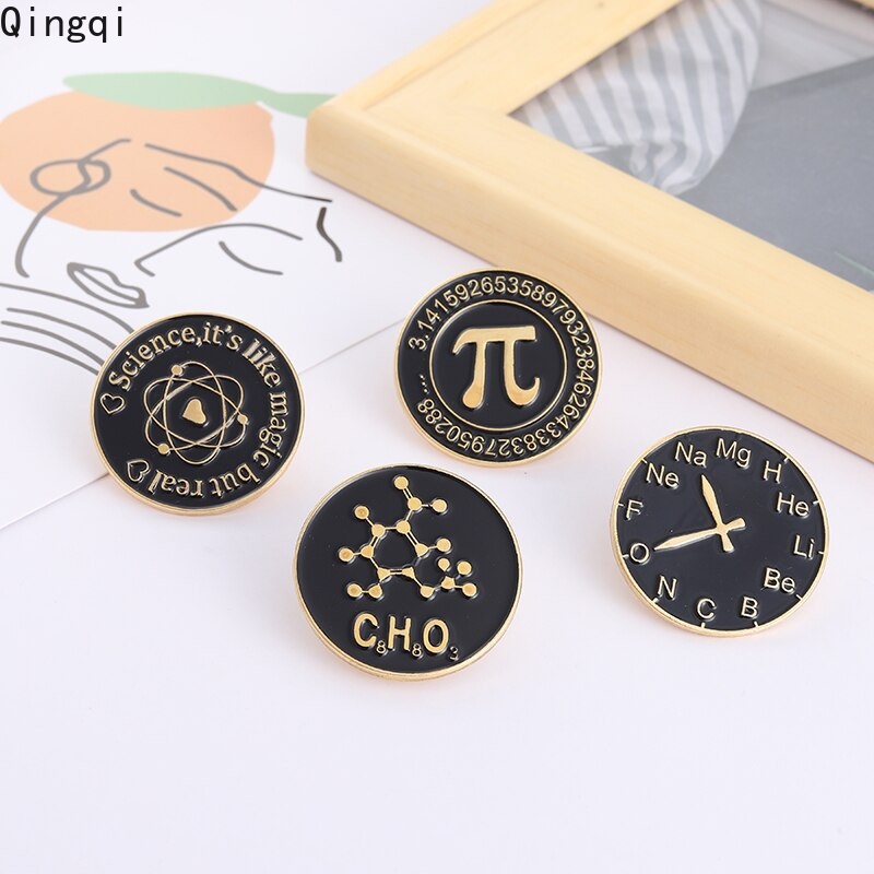 Bros Pin Enamel Desain Simbol Atom Tabel Periodik Untuk Hadiah Guru