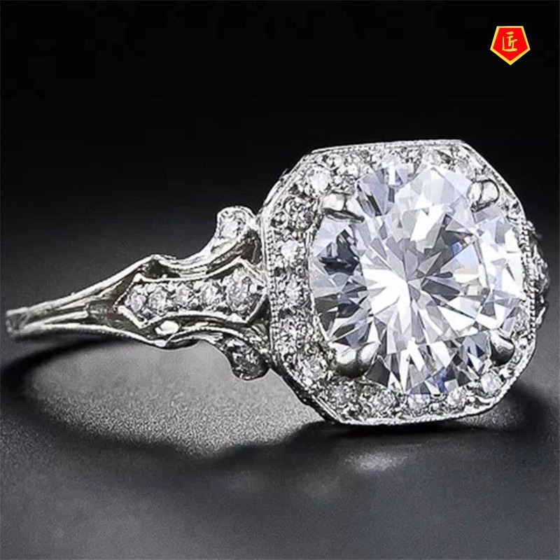 [Ready Stock]Square Diamond Ring New Version Fashion Elegant