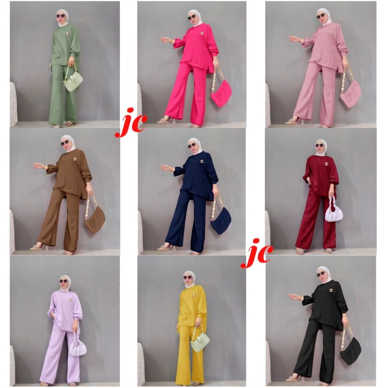 JCZR - Set Rona Knit / Stelan Knit Wanita Import / Set Muslim Wanita Terbaru