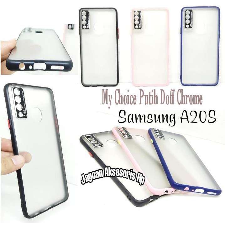 BCMC Bumper Clear Case Samsung A20s A207F 6.5 Inchi Metal Chrome Lens Protection Doff Chrome