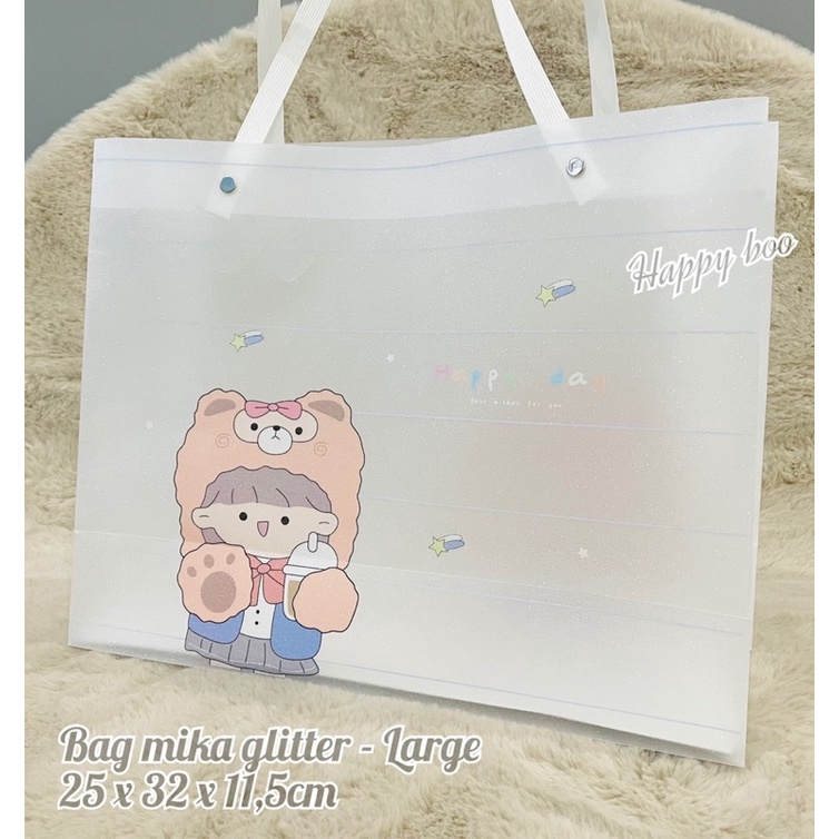 bag mika glitter besar large bag kado goodie bag tas plastik kilat glitter besar bml bag tas lucu