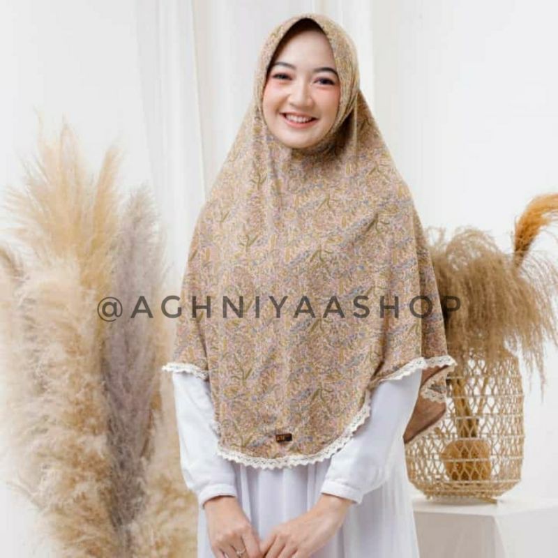 Lulu New Hijab Himar Batik Jilbab renda motif batik ethnik