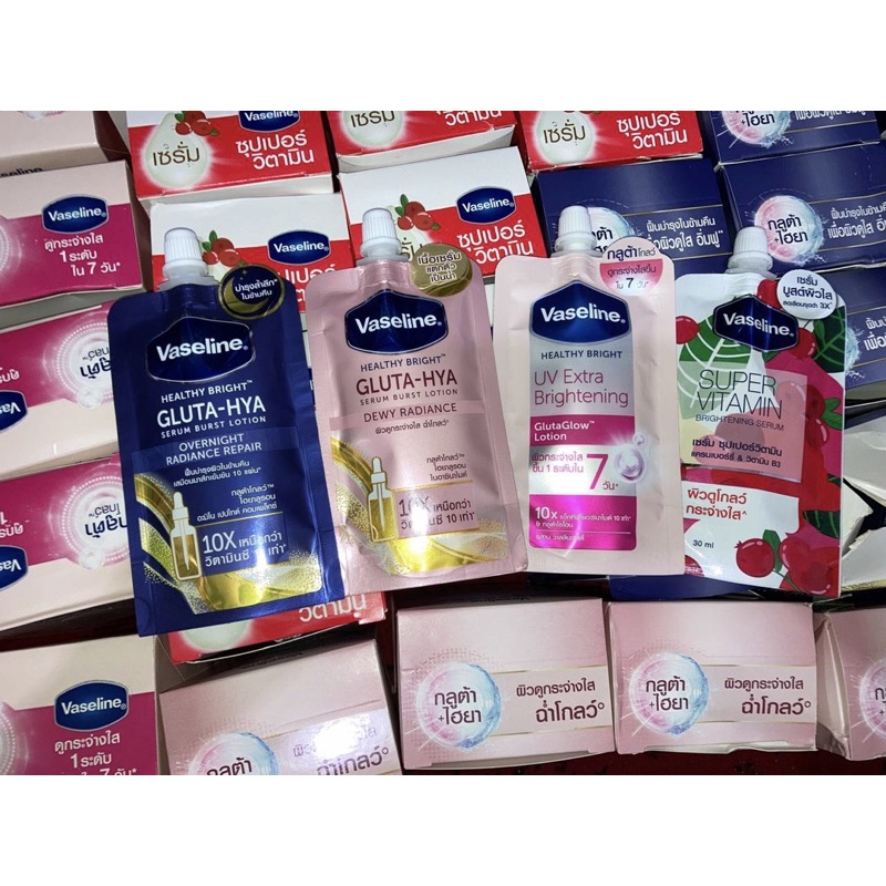 ‼️SIAP KIRIM‼️VASELINE GLUTA HYA SACHET 30ML VASELINE SACHET THAI