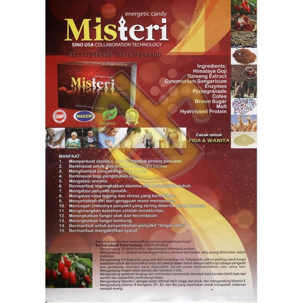 

hot falsh sale Grosir - Misteri Ginseng & Coffee energetic candy permen kopi BPOM
