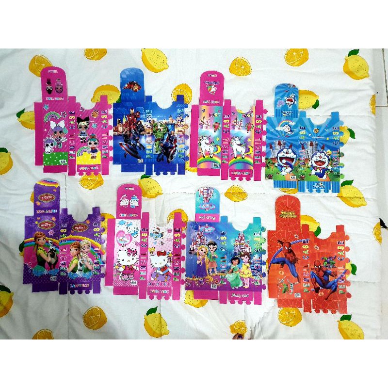 (12pc) kotak pensil rakit murah/tempat pensil buat sendiri/kotak pensil karakter rakit/pencil case-1