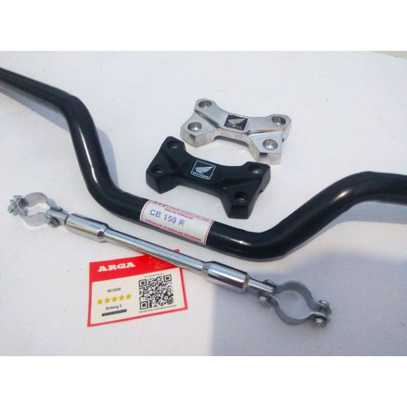 STANG STIR SETIR MOTOR CB 150 R CBR CROME/ HITAM MURAH / SET STABILIZER RAISER TUTUP STANG