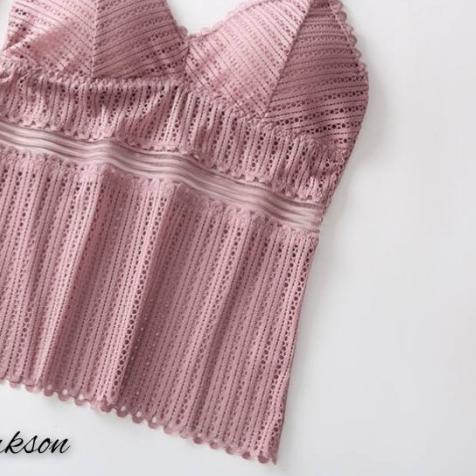 ➬ Tank Top Wanita Bh Wanita Bra Wanita Bralette Pakaian Dalam JY615# - Light Purple ♧