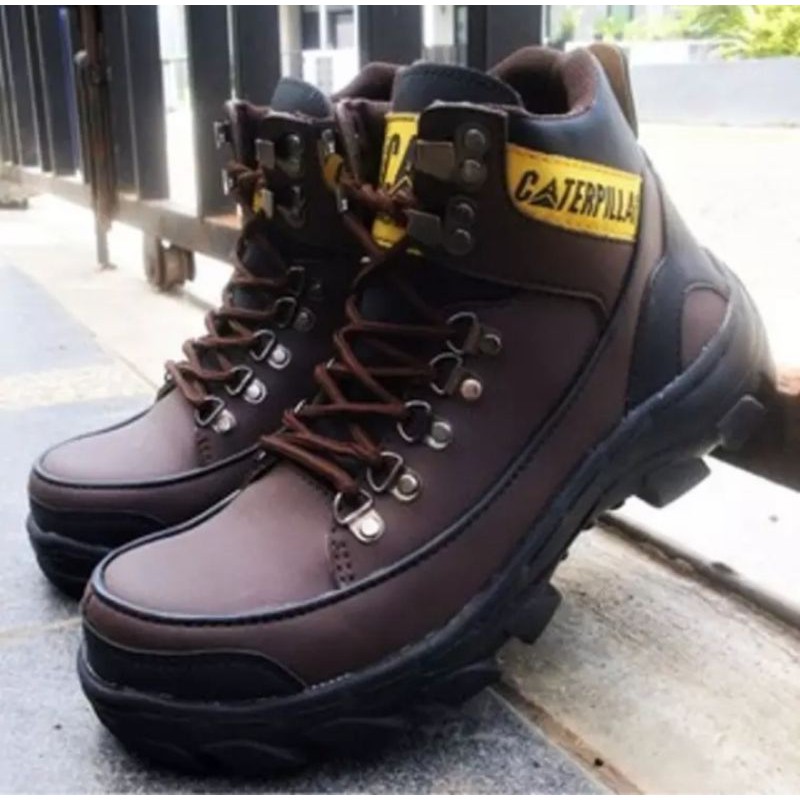 sepatu Septy Caterpillar ujung besi bahan sintetis