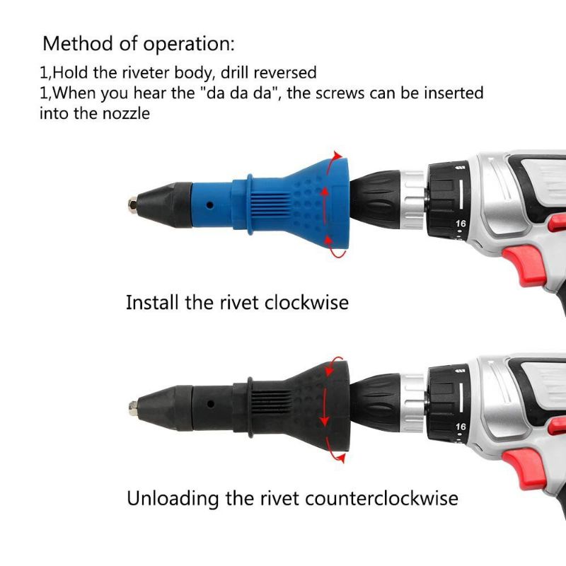 Tang Rivet Bor Rivet Adaptor Black Tang Riveter Alat Rivet Konektor - Adapter Converter Bor Ripet