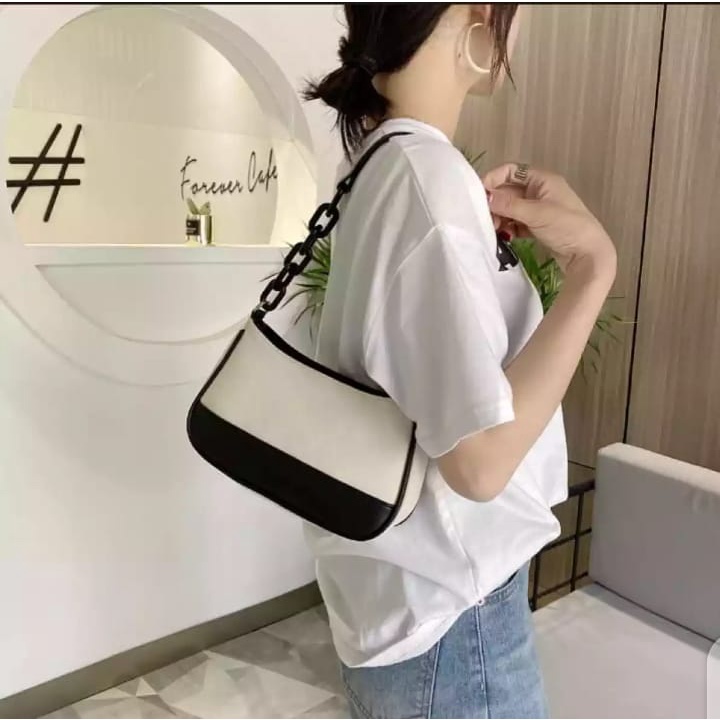 Tas wanita cintage / Tas slempang wanita Retro Rantai Kombinasi / Tas bahu wanita