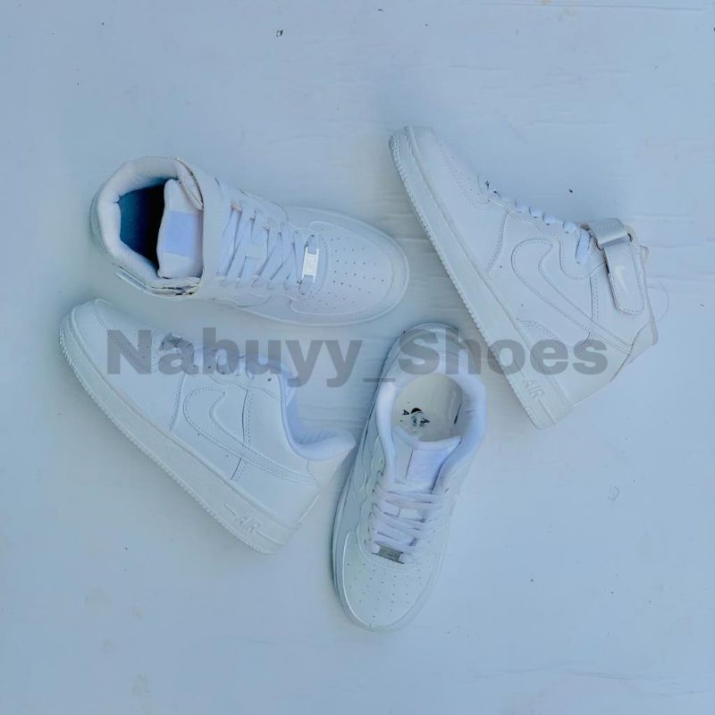 SNEAKERS WANITA DAN PRIA NK3 A1R FORC3 1 ONE SEPATU WANITA DAN PRIA FULL WHITE MID LOW TRIPEL WHITE SEPATU TINGGI HIGT SEPATU PENDEK SEPATU SNEAKERS ANAK PEREMPUAN SBEAKERS ANAK LAKI LAKI SEPATU KASUAL