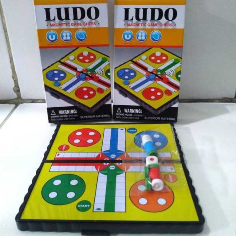 Mainan Ludo dan Ular Tangga Magnet Kecil Ludo Magnetic Mainan Anak-Anak