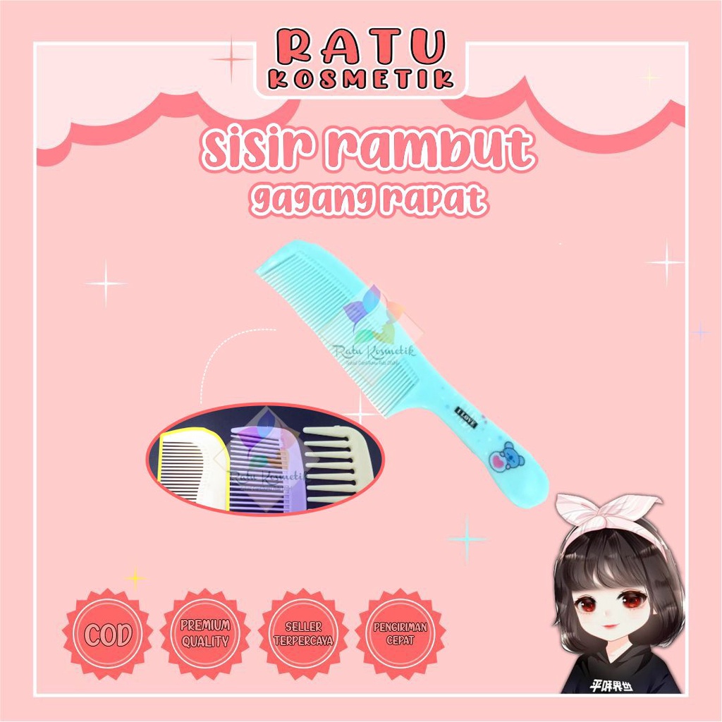 ❤ RATU ❤ Sisir Rambut Karakter Gagang Aishu Tebal | Renggang Sedang Rapat BTS | Sisir Semir | Sisir Keramas | Sisir Isi 2 | Sisir Lipat Besi | Sisir / Brush Volume | Sisir Isi 12 | Sisir Ion