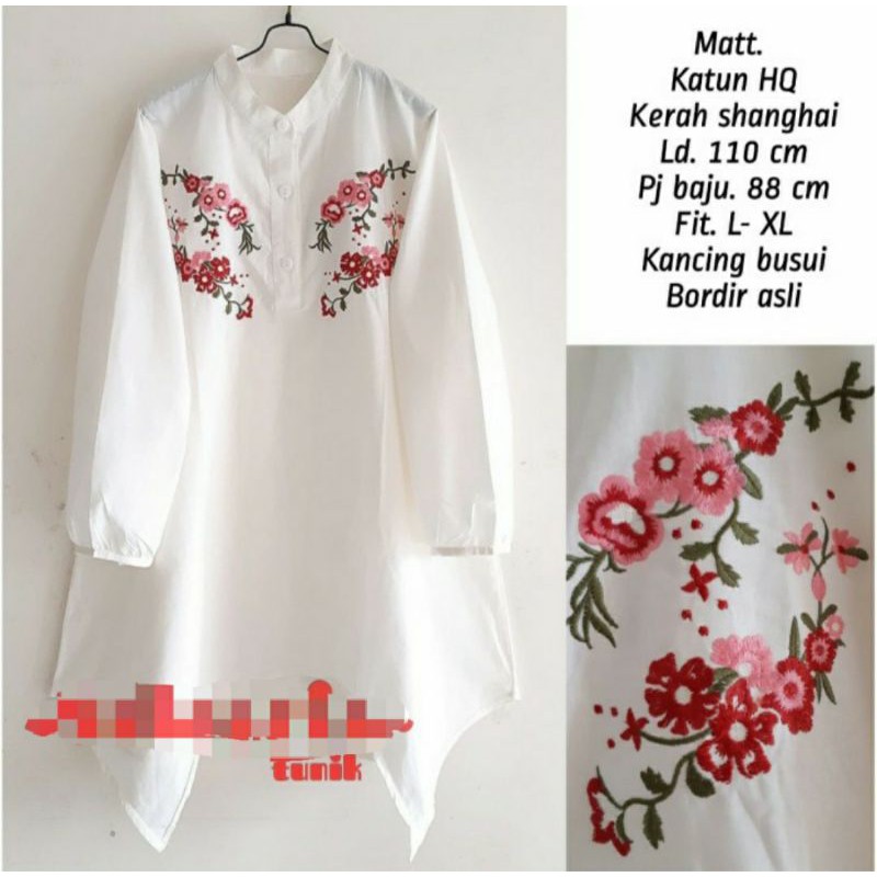 Baju Wanita Big Size/Blouse Jumbo/Baju Lebaran Putih Valen Ld 110 cm