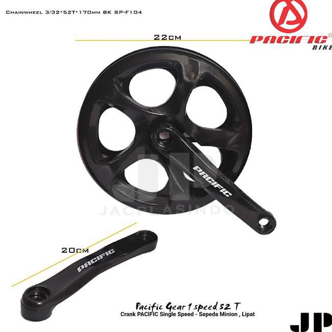 hshv crank pacific 52t single speed 52t chainwheel 3/32 52t sp-f104 gear as0b