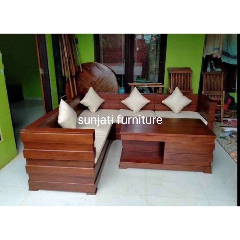 kursi sudut box jati