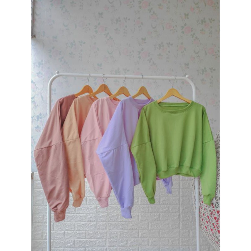 OVERSIZE CROP SWEATER 10 WARNA