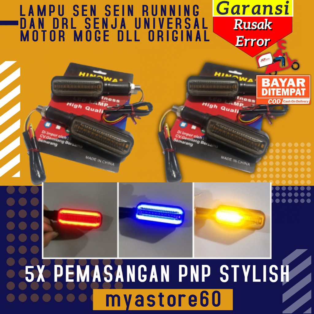 LAMPU SEN SEIN RUNNING DAN DRL SENJA AKSESORIS VARIASI UNIVERSAL MOTOR MOGE DLL ORIGINAL