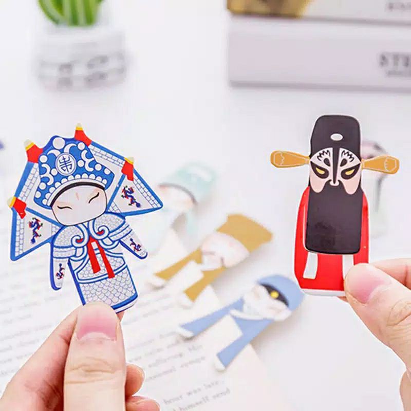 

Pembatas Buku Bookmark Set Chinese Style Peking Opera Lucu Unik