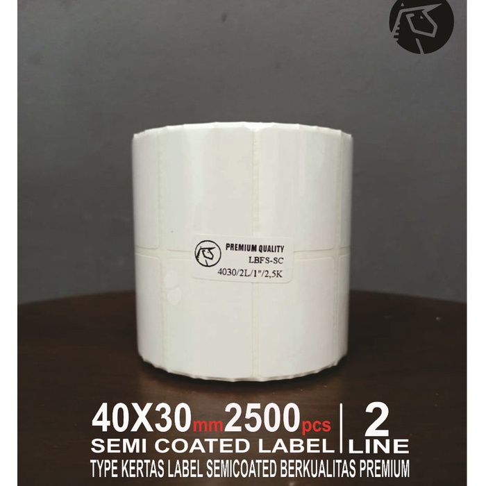 40X30mm 2Line 2500pcs Gap Core 1&quot; Semi Coated Label Sticker Barcode