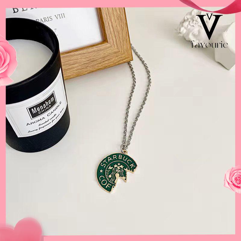 [COD]Kalung Serbaguna Sederhana Desain Ceruk Mahasiswa Unisex Liontin Starbucks Berlekuk-FA