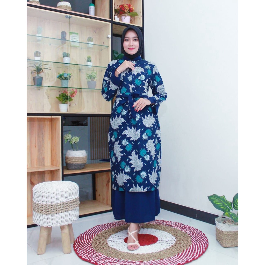 ABASTORE - GAMIS BATIK MODERN - MAXY DRESS MIX MOSCREPE - BUMIL BUSUI BUSANA MUSLIM TERBARU MURAH