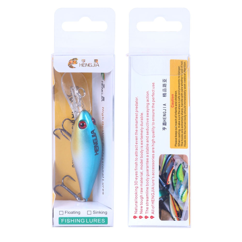 Hengjia 6pcs 8cm/8.5g Floating crankbait umpan pancing swimbait Retail Box fishing bait bass ikan kail outdoor Alat Pancing tackle