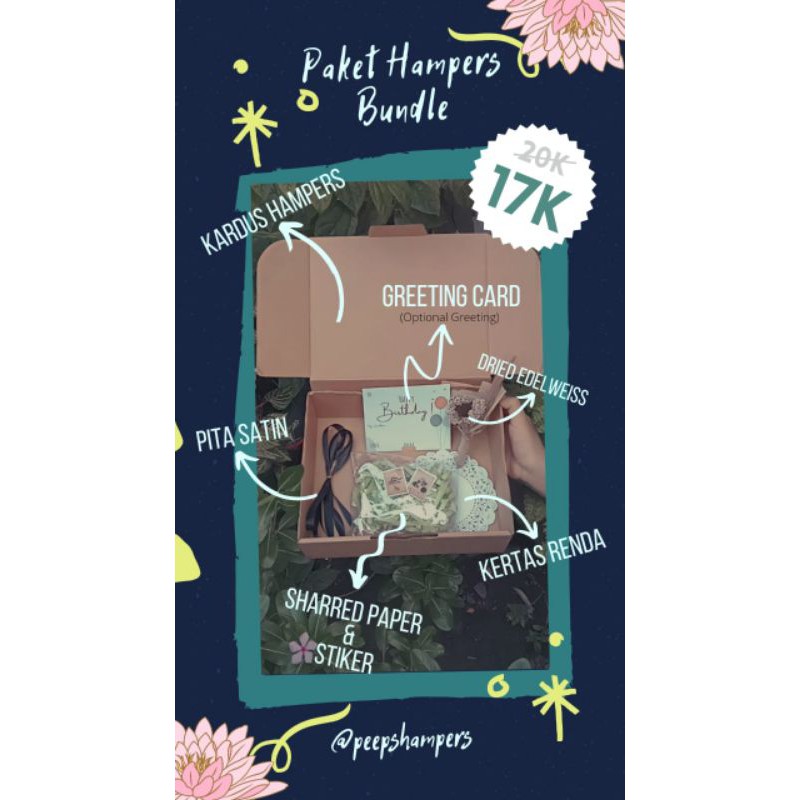 

paket bundle hampers/kotak hampers lengkap aksesoris/kotak kado aesthetic