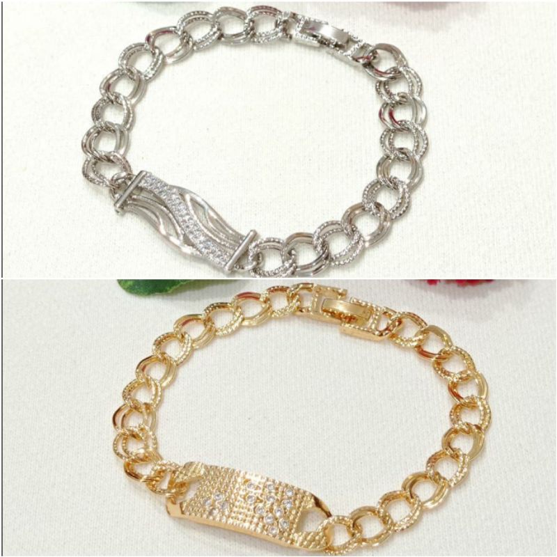 Fourfashion Gelang Tangan Motif Rante Kekinian Permata YT105