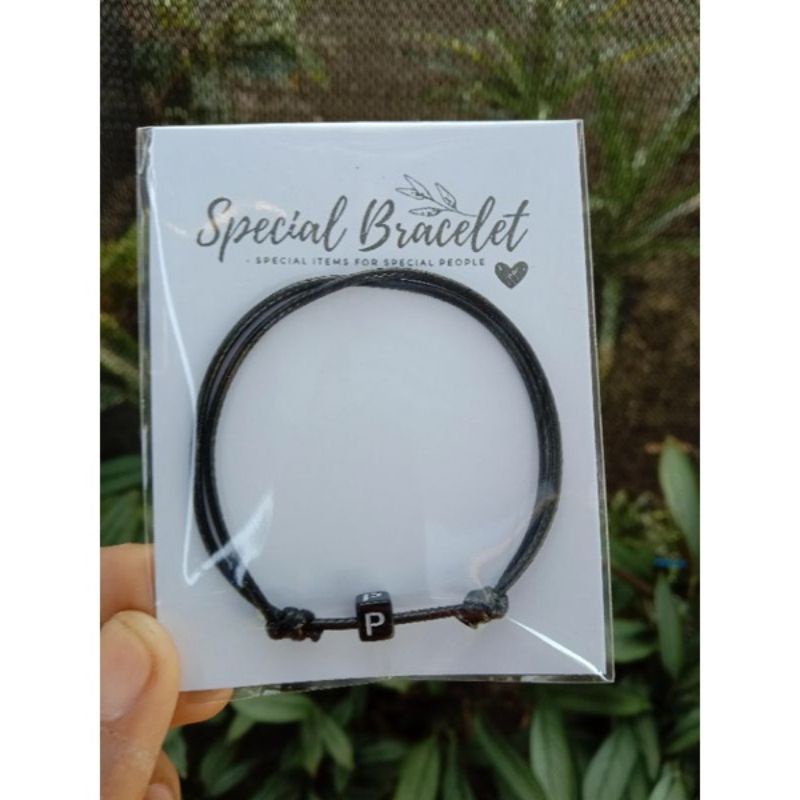 4s Grosir Solo || Gelang Tangan Hitam Inisial Huruf A-Z