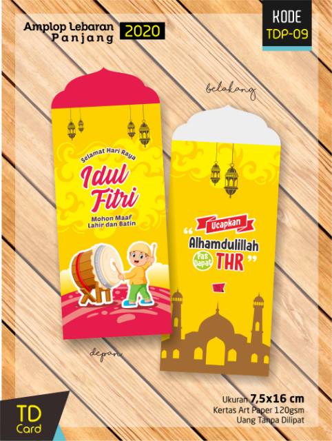 

Amplop lebaran besar uang tanpa ditekuk