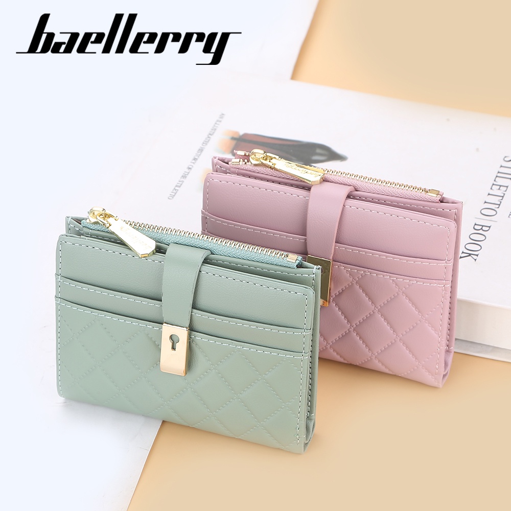 BAELLERRY NR085 Dompet Wanita Kecil Dompet Pendek Lipat Dompet Kartu Wanita Bahan Kulit PU Leather Premium WATCHKITE WKOS