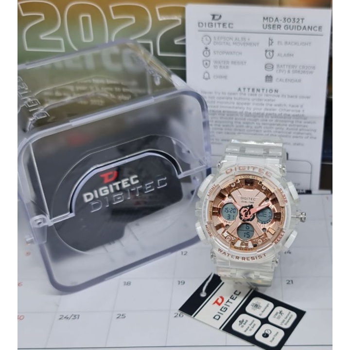 JAM TANGAN WANITA DIGITEC MDA-3032T DA 3032 ORIGINAL TAHAN AIR DIGITEC 3032