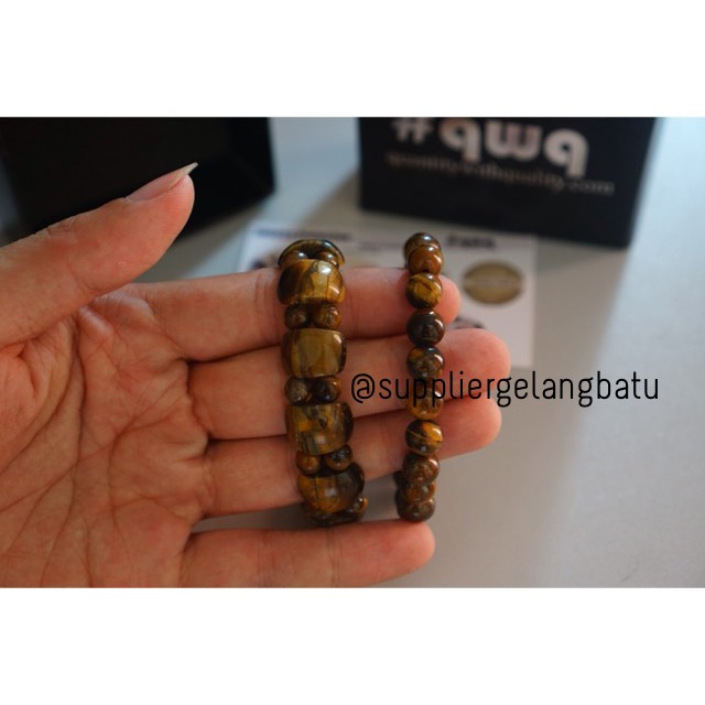 gelang batu paket TIGER EYE COKLAT biduri sepah brown etnik kesehatan aksesoris pria wanita model