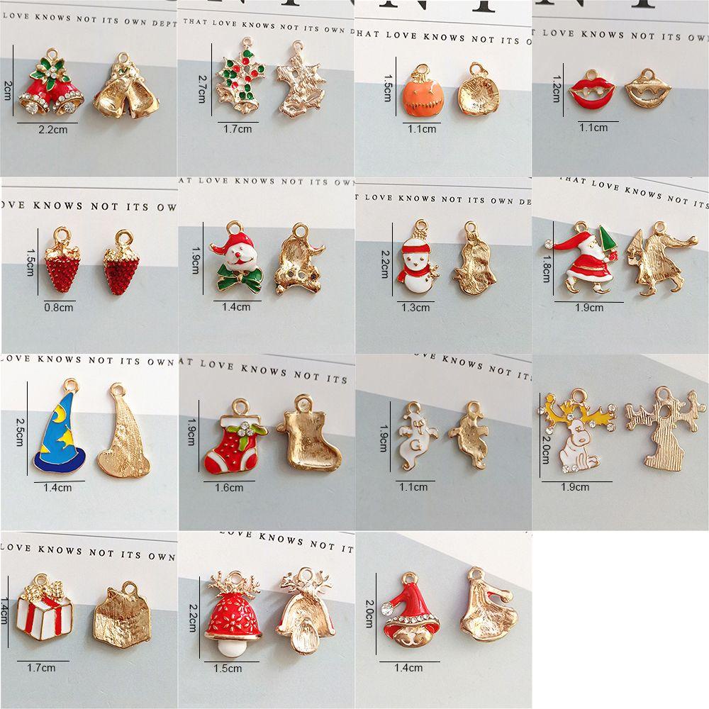 Preva 10 Pcs Enamel Charms Membuat Perhiasan Lonceng DIY Kalung Halloween Charms Natal Kaus Kaki