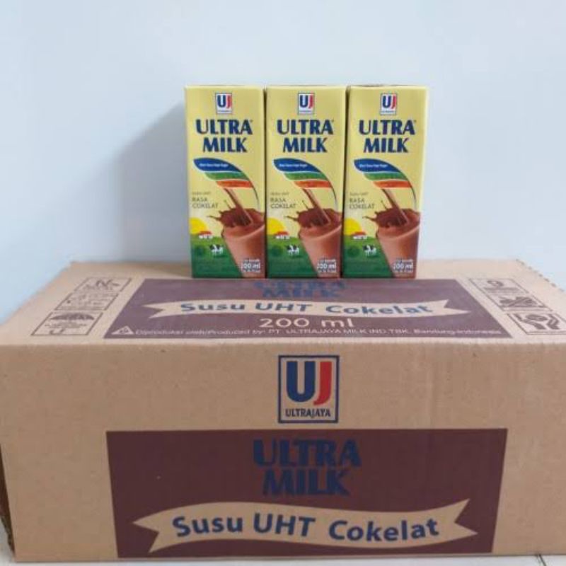 

Susu ultra, COKLAT,STAWBERY,FULLCREAM 200ml isi 24/Dus