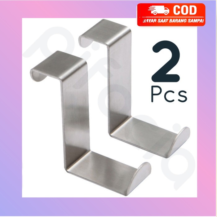 

Gantungan Barang Di Pintu Laci Hook Kail Pintu Stanless Steel 2 Pcs