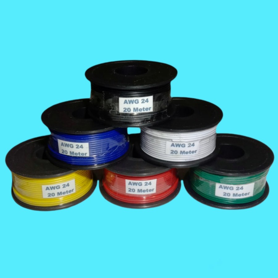 Kabel AWG 24 Serabut Putih 1 Roll - 20 Meter