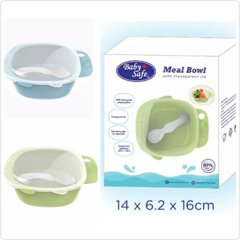 Baby Safe Meal Bowl With Transparent Lid B356 - Babysafe Mangkong Makan Mpasi Bayi Set